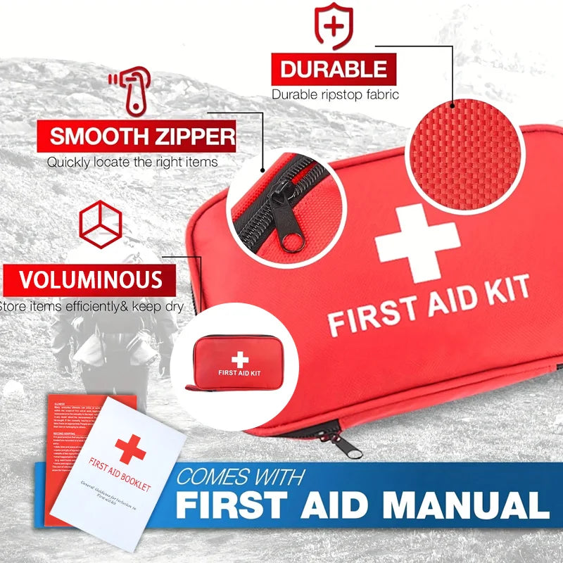 198-Piece Family First Aid Kit — Home, Car, Travel & Camping Ready