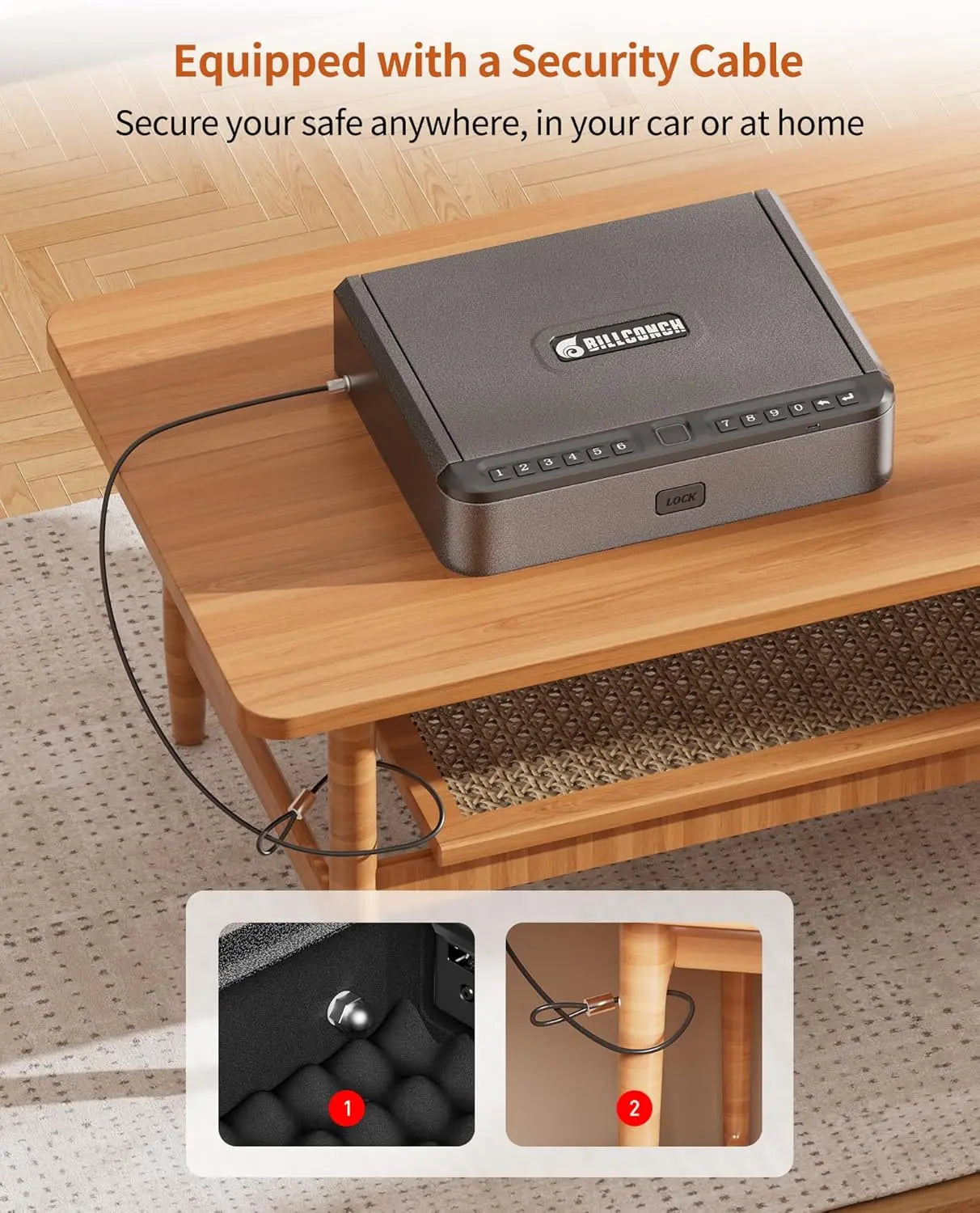 Biometric Handgun Safe — 4-Way Quick Access with Fingerprint, PIN, App & Key
