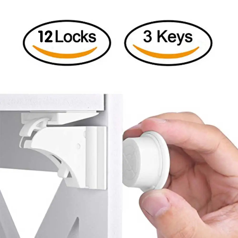 Magnetic Child Safety Lock — Invisible Cabinet & Drawer Latch for Baby Proofing