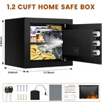 Electronic Password Gun Safe — Fireproof Metal Pistol Security Box