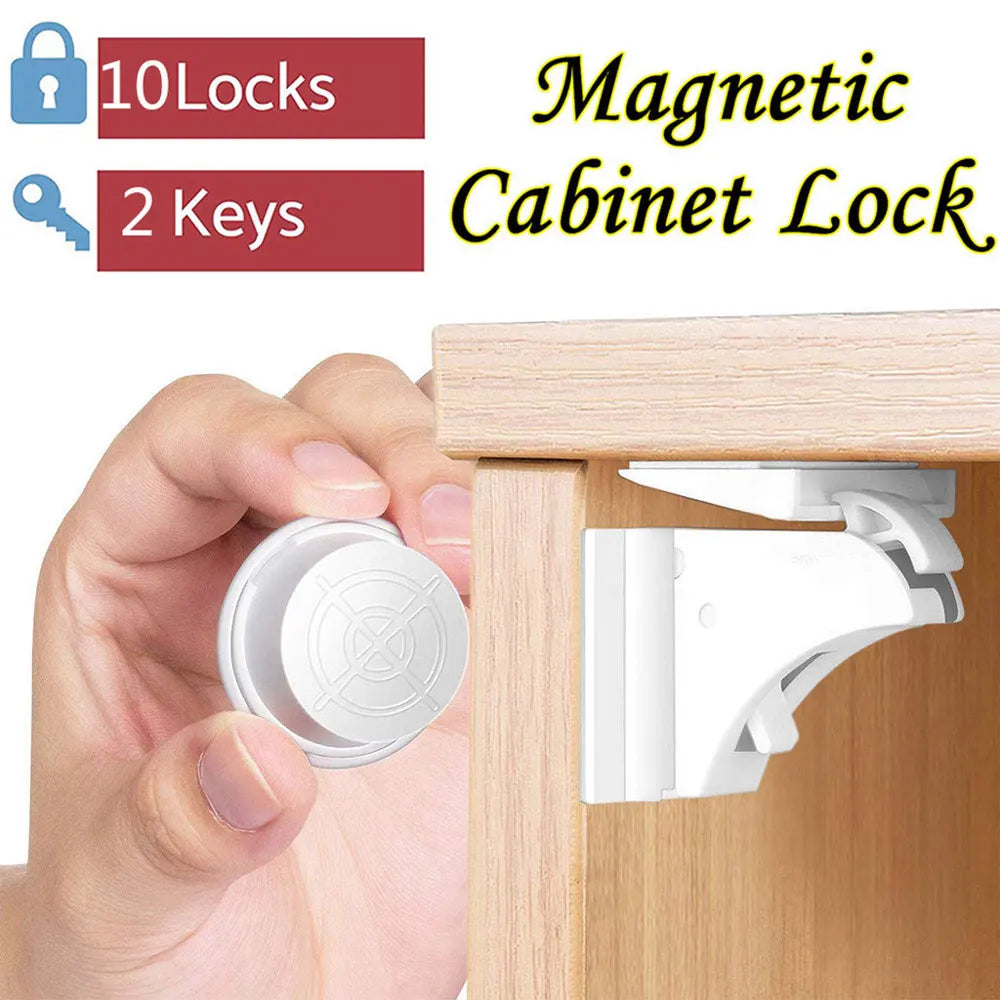 Magnetic Child Safety Lock — Invisible Cabinet & Drawer Latch for Baby Proofing