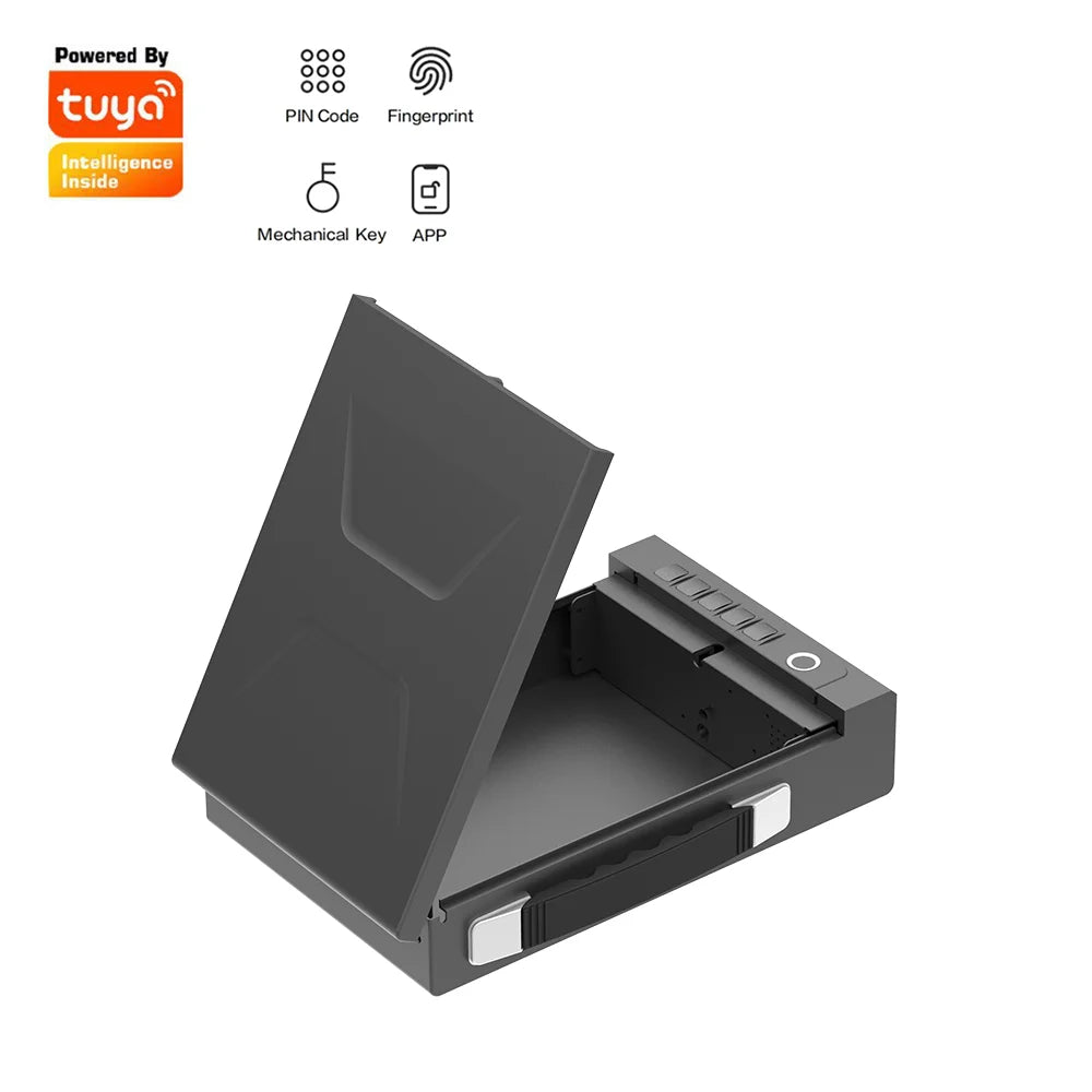 Biometric Portable Gun Safe — Fingerprint, PIN & App Unlock with Cold-Rolled Steel