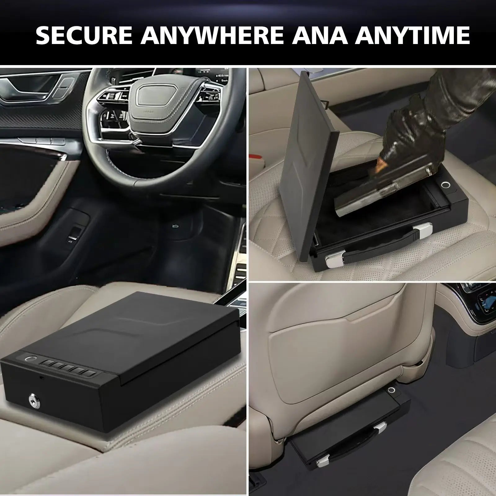 Biometric Portable Gun Safe — Fingerprint, PIN & App Unlock with Cold-Rolled Steel