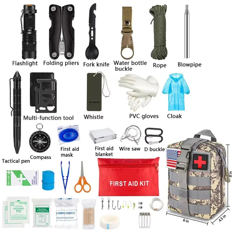 IFAK Survival First Aid Kit — MOLLE Trauma Bag for Hiking & Adventures