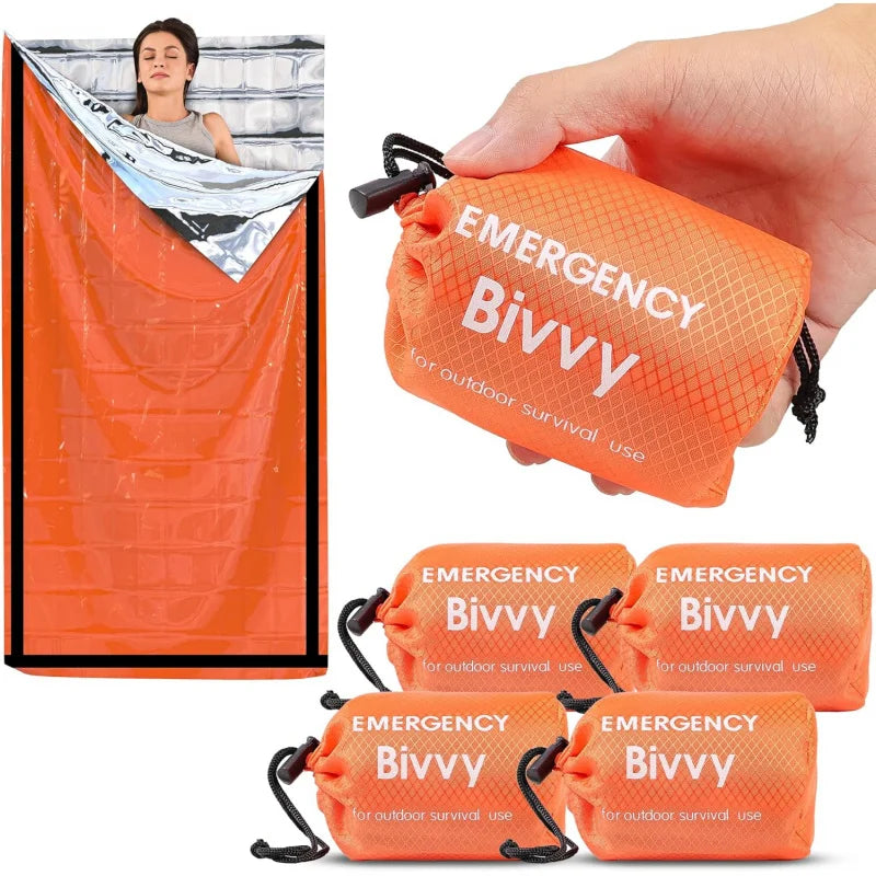 Emergency Survival Sleeping Bag — Thermal Mylar Bivy Sack, Waterproof & Lightweight