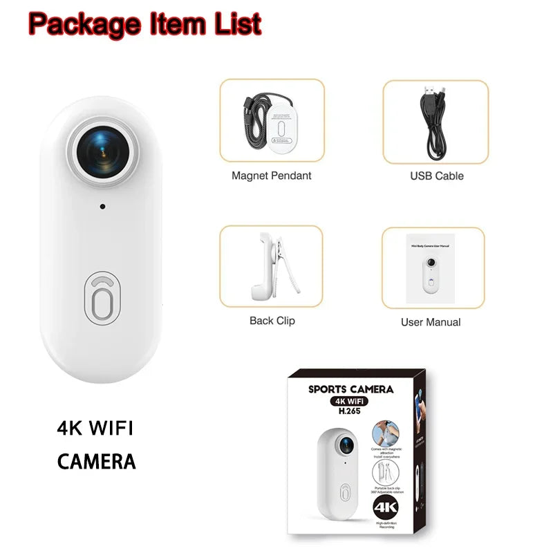 4K Mini Action Body Camera — Waterproof Helmet & Sport Cam with WiFi