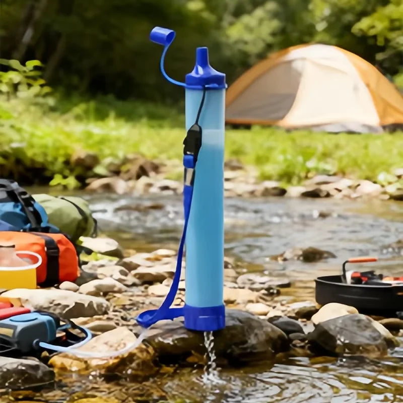1pcs Outdoor Water Filter, Personal Straw Water Filtration System, Emergency Survival Water Purifier For Camping Hiking Climbing