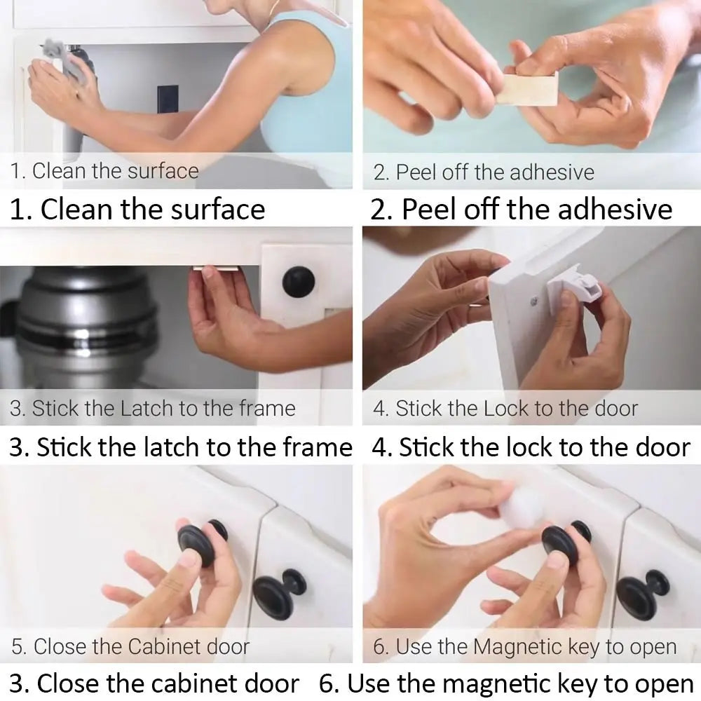 Magnetic Child Safety Lock — Invisible Cabinet & Drawer Latch for Baby Proofing