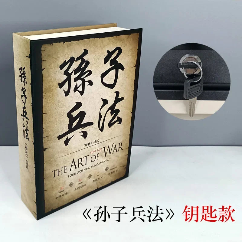 Classic Book Safe with Key Lock — Metal Steel Hidden Safe for Cash, Coins & Jewelry