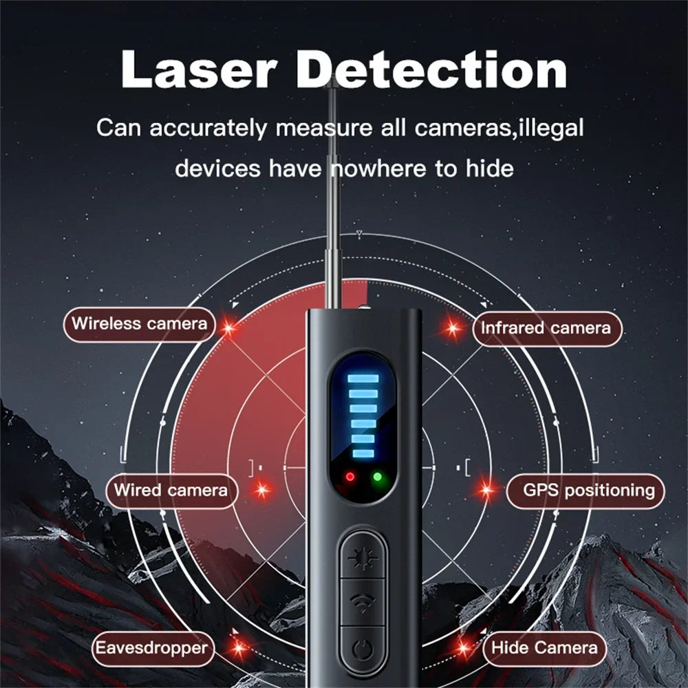 Hidden Camera & Bug Detector — Anti-Spy RF Signal Scanner for GPS Trackers & Listening Devices