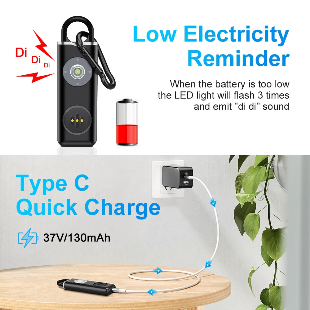 Hollarm 130dB Personal Safety Alarm — Loud Siren Keychain for Women, Children & Elderly
