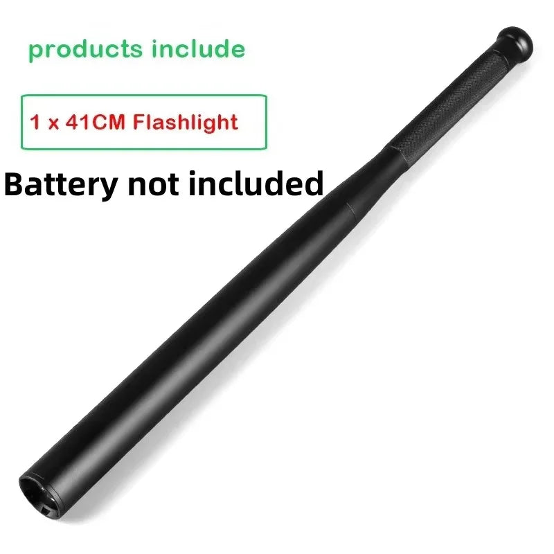 Baseball Bat LED Flashlight — Super Bright Waterproof Aluminum Baton Torch for Self-Defense & Emergencies