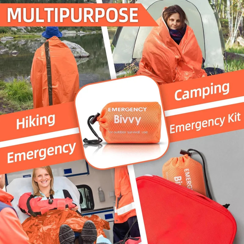 Emergency Survival Sleeping Bag — Thermal Mylar Bivy Sack, Waterproof & Lightweight