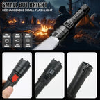 2000LM Tactical LED Flashlight — USB Rechargeable Zoomable Torch with Digital Display