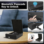 Biometric Portable Gun Safe — Fingerprint, PIN & App Unlock with Cold-Rolled Steel