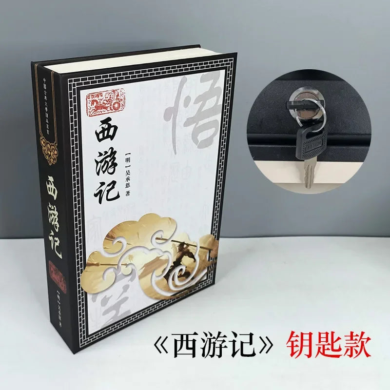 Classic Book Safe with Key Lock — Metal Steel Hidden Safe for Cash, Coins & Jewelry