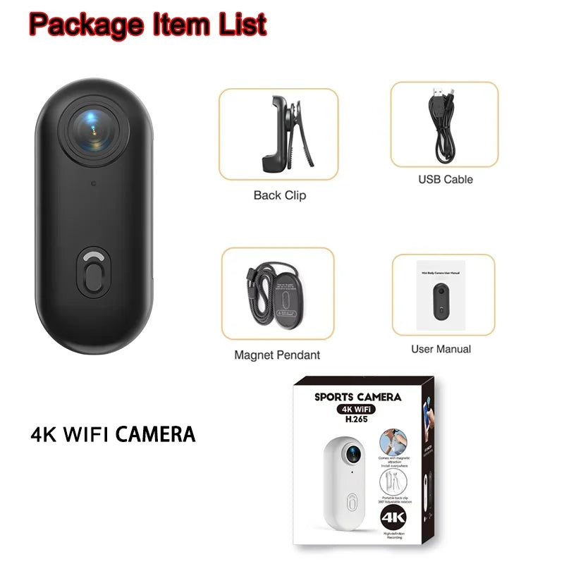 4K Mini Action Body Camera — Waterproof Helmet & Sport Cam with WiFi