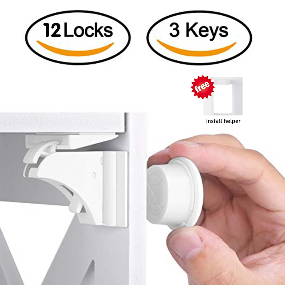 Magnetic Child Safety Lock — Invisible Cabinet & Drawer Latch for Baby Proofing