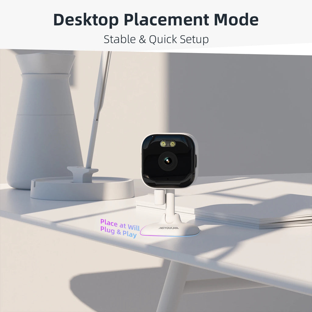 HEIYOUCAM 2K Window Security Camera — No-Drill Indoor & Outdoor Monitoring with Human Detection
